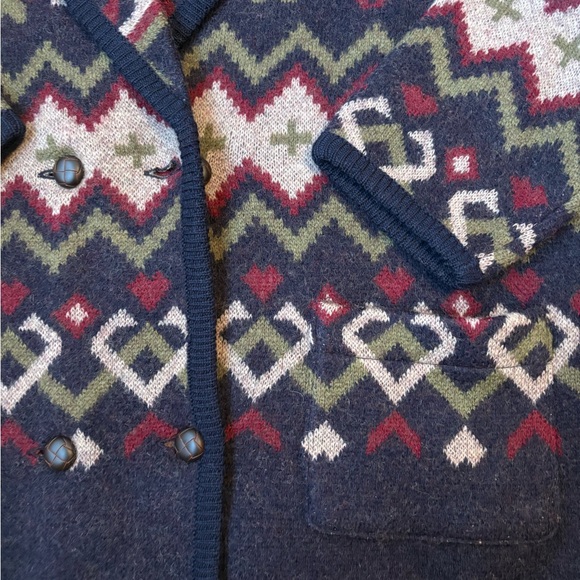 Vintage Aztec / Navajo / Tapestry unbranded button up woven jacket, sz L - Picture 2 of 6